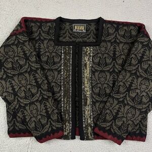 Vintage Oleana The Norwegian Story Wool Traditional Cardigan Sweater Cropped